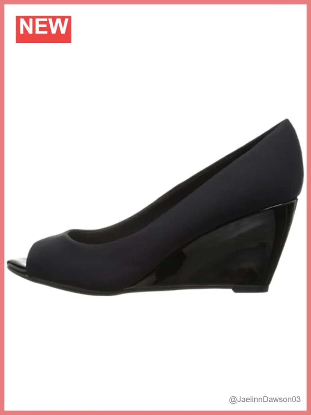 Wedge Heel Pumps Almond Open Toe Faux Patent Heels for Women
